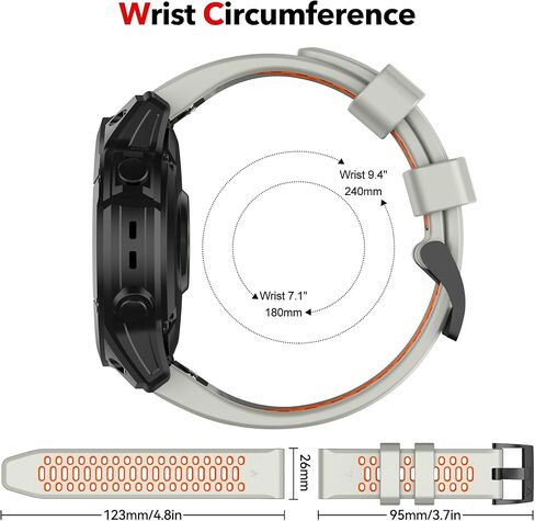 ISABAKE for Fenix 6X/7X Band 26mm Easy-fit Soft Silicone Watch Band Replacement Compatible with Fenix 5X/Fenix 5X Plus/Fenix 3/Fenix 6X Pro/Descent Descent MK2i Smartwatches in Saudi Arabia