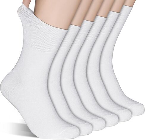 Diabetic Socks Seamless Toe for Swollen Feet 6 Pairs Non Binding Top Extra Wide for Men Women in Saudi Arabia