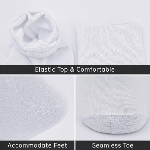 Diabetic Socks Seamless Toe for Swollen Feet 6 Pairs Non Binding Top Extra Wide for Men Women in Saudi Arabia