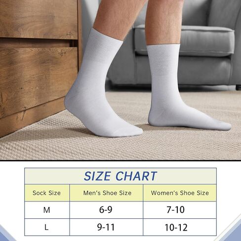 Diabetic Socks Seamless Toe for Swollen Feet 6 Pairs Non Binding Top Extra Wide for Men Women in Saudi Arabia