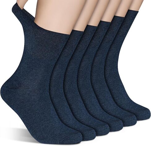 Diabetic Socks Seamless Toe for Swollen Feet 6 Pairs Non Binding Top Extra Wide for Men Women in Saudi Arabia