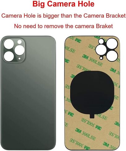 بديل الزجاج الخلفي الأصلي لهاتف iPhone 11 Pro لجميع الحاملات مع لاصق مثبت مسبقًا وأداة إصلاح 11 Pro (أخضر منتصف الليل) in Saudi Arabia