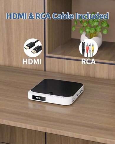 مشغلات DVD للتلفزيون مع HDMI، مشغل DVD صغير DESOBRY للتلفزيون الذكي، مشغل DVD صغير يشغل جميع المناطق والتنسيقات، يدعم فيديو 1080 بكسل، مخرج AV، مدخل بطاقة USB/TF، جهاز التحكم عن بعد in Kuwait