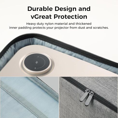 Projector Carrying Case BOOM 3, Portable Projector Bag with Accessories Storage Pockets, Storage Travel Case 11.61"x9.45"x7.87", Grey in Kuwait