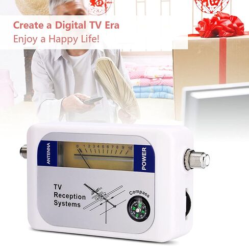 Digital TV Finder Mini, Strength Meter Receiver, TV Antenna Strength Meter Detector Receiver with Backlight, Remote Satellite Antenna Compatible in Saudi Arabia