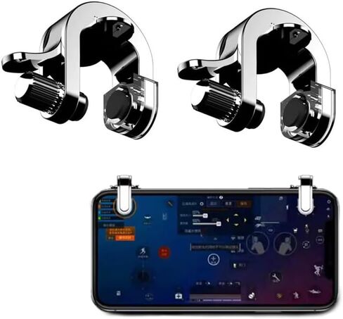 Calonia Mobile Game Controller (100% Mechanical) Metal Sensitive Click Shoot and Aim Buttons L1R1 for PUBG/Knives Out/Rules of Survival, PUBG Mobile Game Joystick, Phone Game Controller in Saudi Arabia