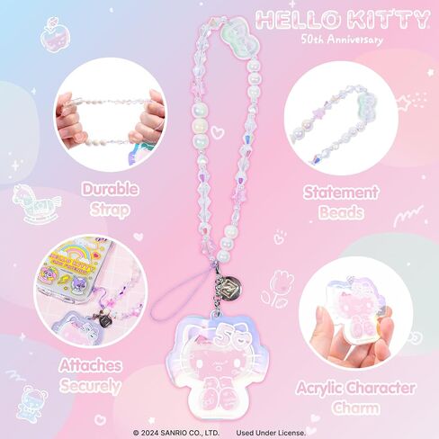 iFace Hello Kitty and Friends Beaded Wristlet Universal Phone Charm Strap - Cute Wrist Chain Lanyard Aesthetic Decor Strap for Cell Phone Camera Keys AirPods Keychains in Saudi Arabia