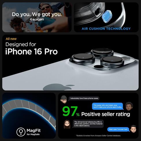 Spigen Ultra Hybrid MagFit Designed for iPhone 16 Pro Case (2024) [Anti-Yellowing] [Military-Grade Protection] Compatible with MagSafe - Frost Black in Saudi Arabia