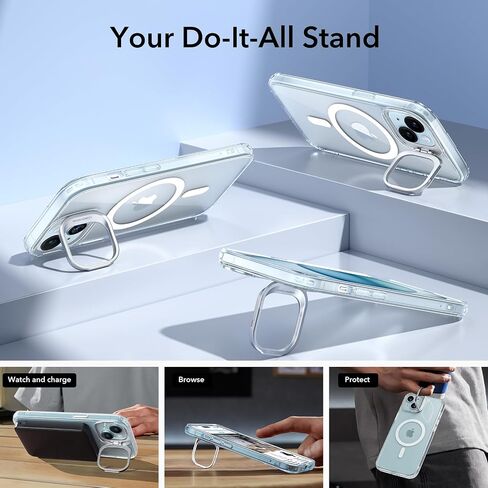 ESR for iPhone 16 Pro Max Case, Camera Control Compatible with MagSafe, Military-Grade Protective Case, Built-in Stash Stand Phone Case, Scratch-Resistant Back Cover, Classic Series, Clear in Saudi Arabia