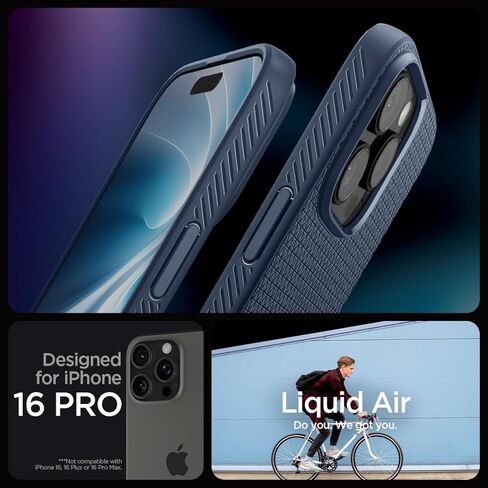 Spigen for iPhone 17 Case, Liquid Air [TPU Covered Camera Control] [No Magnet Ring] [Military-Grade Protection] - Navy Blue in Saudi Arabia