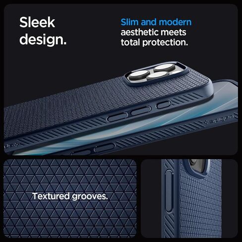 Spigen for iPhone 17 Case, Liquid Air [TPU Covered Camera Control] [No Magnet Ring] [Military-Grade Protection] - Navy Blue in Saudi Arabia