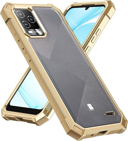 Ailiber for BLU View 5 Pro Case, BLU View5 Pro B170D Clear Phone Case, Transparent [Anti Yellowing], with [Screen Protector], Dual Layer Shockproof Bumper, Silicone Cell Phone Case-Gold in Kuwait