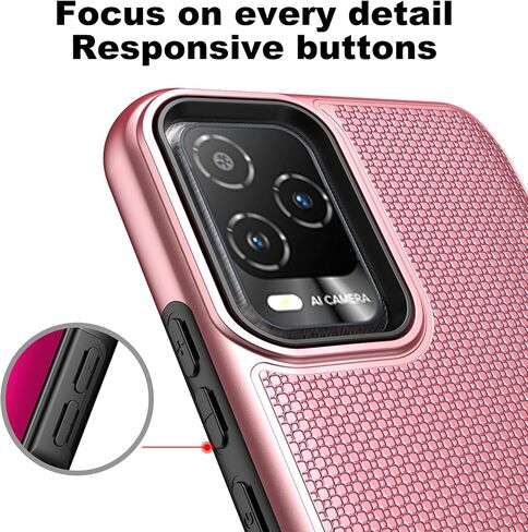 Ailiber for BLU View 5 Pro B170D Phone Case, with Screen Protector, Dual Layer Shockproof Protective, Silicone Bumper Non Slip Back, Heavy Duty Rugged Cell Phone Cover for BLU View 5 Pro-Rose Gold in Saudi Arabia