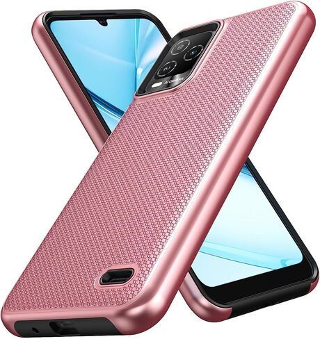 Ailiber for BLU View 5 Pro B170D Phone Case, with Screen Protector, Dual Layer Shockproof Protective, Silicone Bumper Non Slip Back, Heavy Duty Rugged Cell Phone Cover for BLU View 5 Pro-Rose Gold in Saudi Arabia