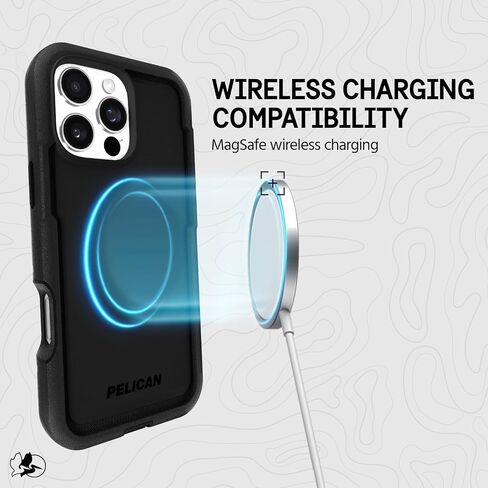 Pelican Shield iPhone 16 Pro Max Case [Compatible with MagSafe] Rugged Phone Case w/ 21ft Military-Grade Drop Protection - Heavy Duty Phone Cover w/Belt Clip Holster for iPhone 16 Pro Max - Carbon in Saudi Arabia