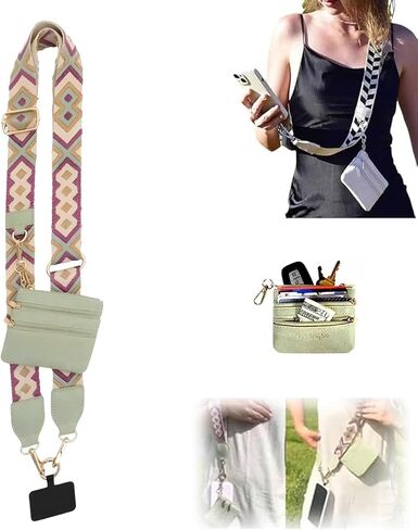 Crossbody Body Phone Holder for Women, New Phone Strap with Zippered Pouch, Adjustable Crossbody Strap in Saudi Arabia