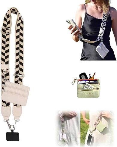 Crossbody Body Phone Holder for Women, New Phone Strap with Zippered Pouch, Adjustable Crossbody Strap in Saudi Arabia