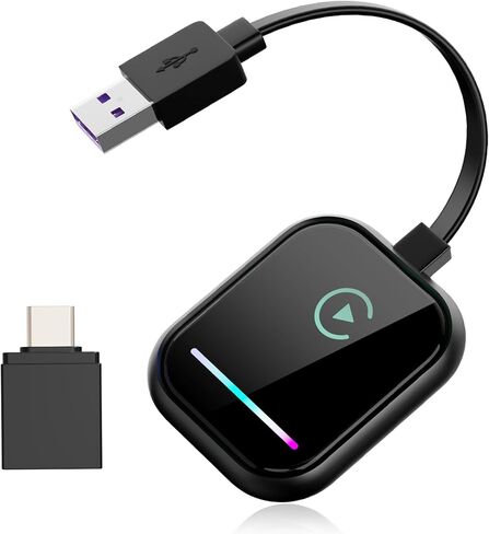 محول Carplay اللاسلكي لجهاز iPhone، يحول محول Carplay السلكي إلى لاسلكي لجهاز iPhone، توصيل التحكم اللاسلكي وتشغيل Carplay للسيارات من 2016 ولهاتف iPhone iOS 10+ in Kuwait