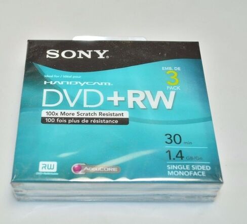 Sony DVD+RW 3-Pack: 8cm, 30 Minutes, 1.4 Gb/Go, Single-Sided Monoface in Saudi Arabia