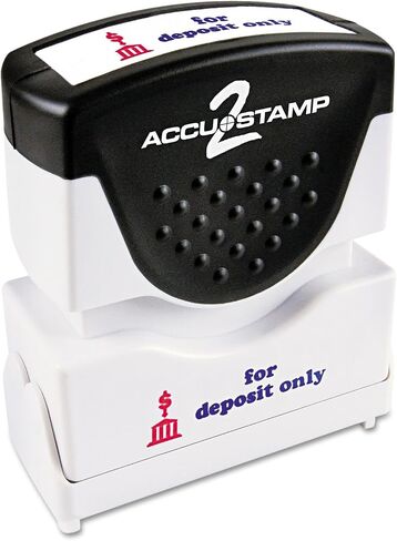 ACCU-STAMP2 Message Stamp with Shutter, 2-Color, PAID, 1-5/8" x 1/2" Impression, Pre-Ink, Blue and Red Ink (035535) in Saudi Arabia