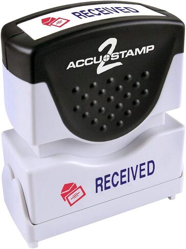 ACCU-STAMP2 Message Stamp with Shutter, 2-Color, PAID, 1-5/8" x 1/2" Impression, Pre-Ink, Blue and Red Ink (035535) in Saudi Arabia
