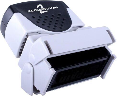 ACCU-STAMP2 Message Stamp with Shutter, 2-Color, PAID, 1-5/8" x 1/2" Impression, Pre-Ink, Blue and Red Ink (035535) in Saudi Arabia