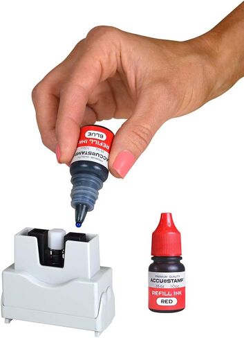 ACCU-STAMP2 Message Stamp with Shutter, 2-Color, PAID, 1-5/8" x 1/2" Impression, Pre-Ink, Blue and Red Ink (035535) in Saudi Arabia