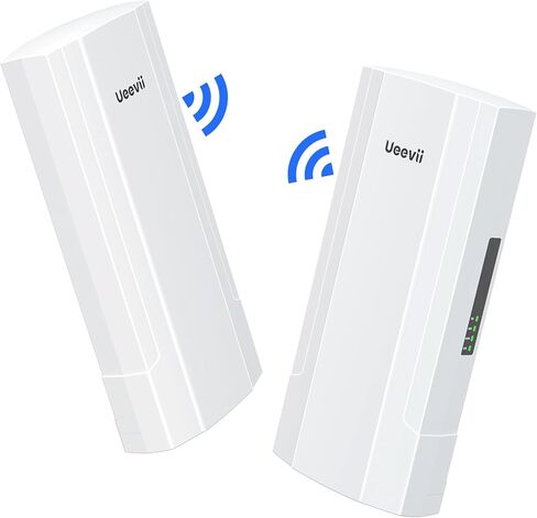 12KM Wireless Bridge,5.8G Long Range 900mbps Point to Point High-Speed Outdoor CPE with Double Gigabit Port,48V POE Power,Qualcomm Chip,18dBi Directional Antenna,IP65 Waterproof,2-Pack,UeeVii CPE12KM in Kuwait