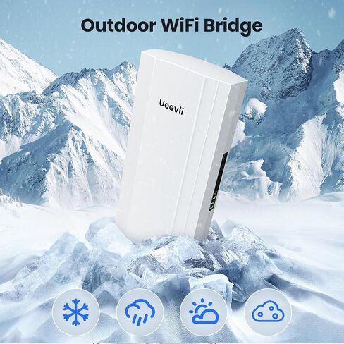 12KM Wireless Bridge,5.8G Long Range 900mbps Point to Point High-Speed Outdoor CPE with Double Gigabit Port,48V POE Power,Qualcomm Chip,18dBi Directional Antenna,IP65 Waterproof,2-Pack,UeeVii CPE12KM in Kuwait