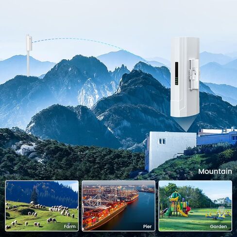 12KM Wireless Bridge,5.8G Long Range 900mbps Point to Point High-Speed Outdoor CPE with Double Gigabit Port,48V POE Power,Qualcomm Chip,18dBi Directional Antenna,IP65 Waterproof,2-Pack,UeeVii CPE12KM in Kuwait