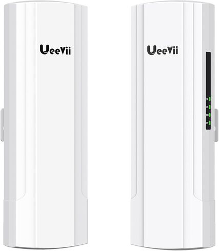 Wireless Bridge 48V POE,5.8G 900Mbps Point to Point Outdoor WiFi Bridge with 5KM Long Range,Dual Gigabit Ports,Qualcomm Chip,15dBi Directional Antenna,IP65 Waterpoof,2-Pack,UeeVii CPE902,White in Kuwait
