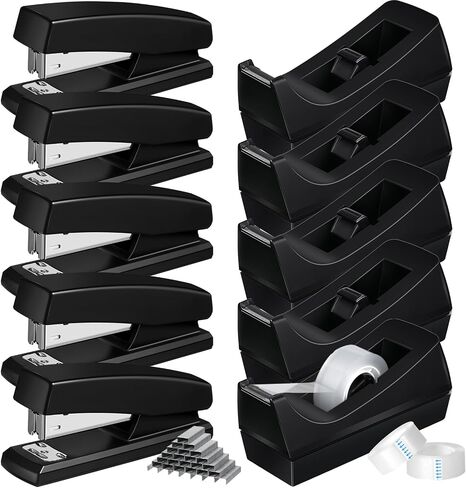 10 Pcs Tape Dispenser Staplers for Desk with Staples and White Tapes 25 Sheet Capacity School Office Stapler in Saudi Arabia