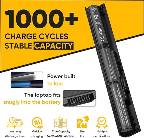 بطارية كمبيوتر محمول 4200 مللي أمبير/62Wh VI04 V104 756743-001 لسلسلة HP Pavilion 15-P 17-F 15-p011na 15-p165sa 15-p214dx 15-p003ax 17-f115dx 17-f215dx Fit 756744-001 756478 -421 HSTNN-DB6K تي بي إن- س140 in Kuwait