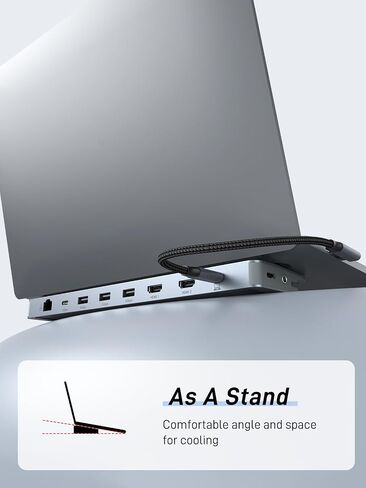 USB C Docking Station Dual Monitor with 100W Power Adapter: 12-in-1 Thunderbolt 3 | 4 Dock, Dual HDMI 4K@60Hz Max, with 2 Cables, for Windows Laptops HP, Dell, Lenovo, Surface, etc in Saudi Arabia