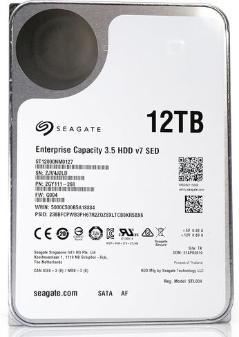 Seagate Exos x12 12TB SATA 6Gb/s 256MB Cache Enterprise Hard Drive 3.5in (ST12000NM0127) (متجدد) in Saudi Arabia