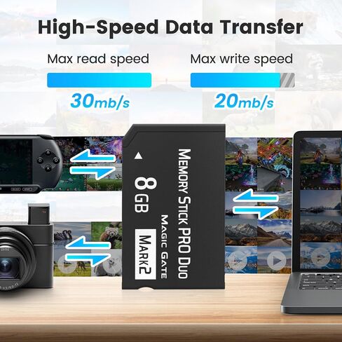 شريحة ذاكرة أصلية 8 جيجابايت Pro Duo MARK2، شريحة ذاكرة ثنائية عالية السرعة متوافقة مع ملحقات PSP1000 2000 3000 وبطاقات ذاكرة الكاميرا الرقمية in Kuwait