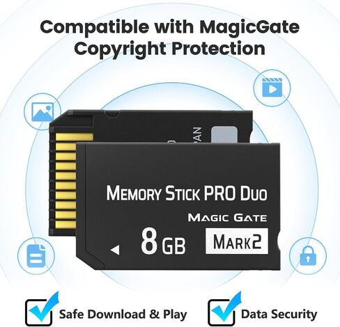 شريحة ذاكرة أصلية 8 جيجابايت Pro Duo MARK2، شريحة ذاكرة ثنائية عالية السرعة متوافقة مع ملحقات PSP1000 2000 3000 وبطاقات ذاكرة الكاميرا الرقمية in Kuwait