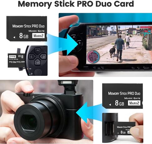 شريحة ذاكرة أصلية 8 جيجابايت Pro Duo MARK2، شريحة ذاكرة ثنائية عالية السرعة متوافقة مع ملحقات PSP1000 2000 3000 وبطاقات ذاكرة الكاميرا الرقمية in Kuwait