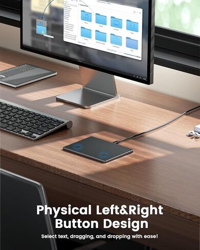 لوحة تتبع مطورة من Seenda، سطح زجاجي أملس مع اللمس المتعدد، لوحة لمس سلكية USB نحيفة من الألومنيوم Win/Mac مع ملاحة عالية الدقة لأجهزة الكمبيوتر التي تعمل بنظام Windows 10/11 وiMac، MacBook Air/Pro، أسود in Kuwait