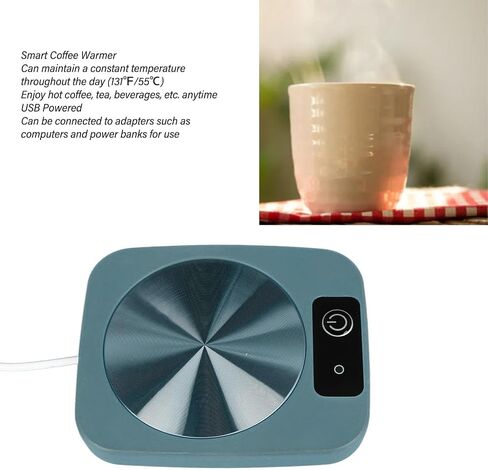 Fockety Cup Warmer, USB Powered Waterproof Practical Portable Coffee Warmer Constant Temperature Low Power Consumption for Home (Green), Fockety81qfb96upm-13 in Saudi Arabia