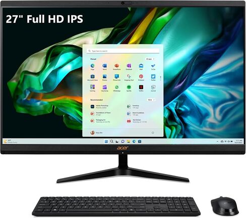 Acer Aspire C27-1800-UR12 AIO Desktop | 27" Full HD IPS Display | Intel Core i5-12450H | Intel UHD Graphics | 16GB DDR4 | 1TB PCIe Gen 4 SSD | Intel Wireless Wi-Fi 6E | Wireless Keyboard & Mouse in Saudi Arabia