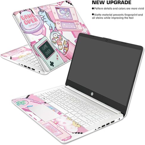 ملصق لاصق للكمبيوتر المحمول HP 14 بوصة - ملصق غطاء الكمبيوتر المحمول Kawaii Pixel لا يتطلب القطع، لا يوجد فقاعات، مقاوم للماء، مقاوم للخدش - بما في ذلك شاشة عريضة ووسادة معصم in Kuwait