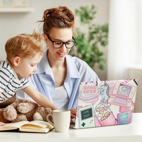 ملصق لاصق للكمبيوتر المحمول HP 14 بوصة - ملصق غطاء الكمبيوتر المحمول Kawaii Pixel لا يتطلب القطع، لا يوجد فقاعات، مقاوم للماء، مقاوم للخدش - بما في ذلك شاشة عريضة ووسادة معصم in Kuwait