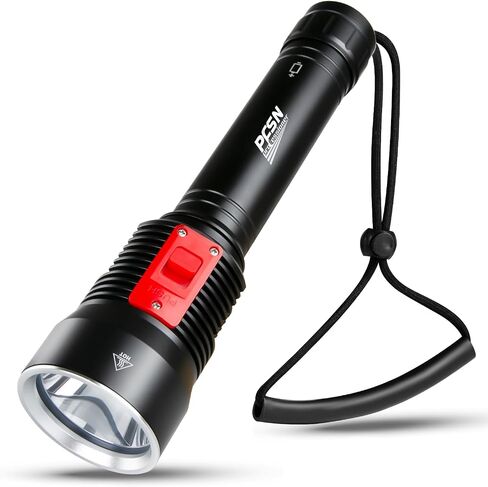 PFSN Dive Light Scuba Diving Flashlight 12000 Lumens, DF12 Professional Wide Beam Underwater Flashlight IPX68 Waterproof, 20 Hours Battery Life, Rechargeable LED Torch Best Gear for Snorkeling Caving in Saudi Arabia