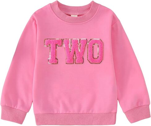 Toddler Baby Girl Birthday Outfit 2nd 3rd 4th 5th 6th 7th Bday Party Sweatshirt Two Three Four Embroidery Shirt Top in Kuwait