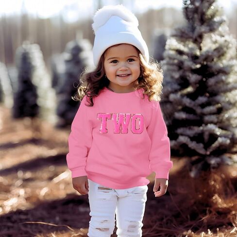 Toddler Baby Girl Birthday Outfit 2nd 3rd 4th 5th 6th 7th Bday Party Sweatshirt Two Three Four Embroidery Shirt Top in Kuwait