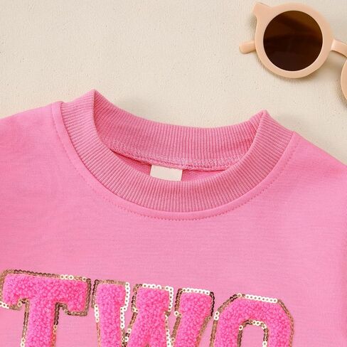 Toddler Baby Girl Birthday Outfit 2nd 3rd 4th 5th 6th 7th Bday Party Sweatshirt Two Three Four Embroidery Shirt Top in Kuwait