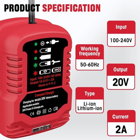 Mini Compact Charger for Bauer 20V Max Lithium Battery Charger in Saudi Arabia