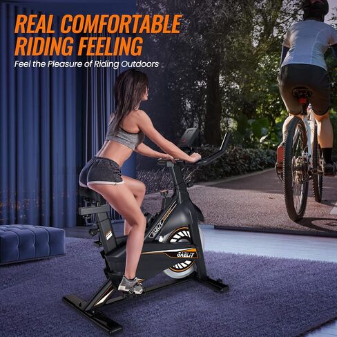 Exercise Bike-Indoor Stationary Bike for Home Gym,Workout Bike With Belt Drive,Cycling Bike With Digital Display & Comfortable Seat Cushion,Black Red in Saudi Arabia
