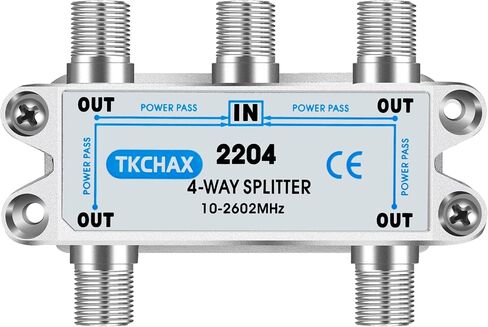 Coaxial Cable Splitter,Support 10-2602MHz,RG6 RG59 Coax Compatible,Work with MoCA2.5 and MoCA3.0, CATV, Satellite TV, Antenna, HDTV and High Speed Internet (6 Way Coaxial Cable Splitter) in Kuwait